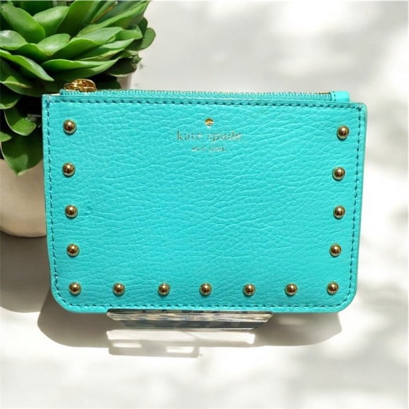 kate spade Handbags - Kate Spade Bitsy Sanders Place Card 14k Gold Plated Studded Wallet VGUC